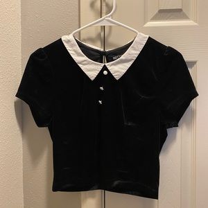 “Wednesday Adams” Crop Top Tee